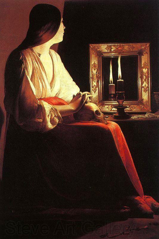 Georges de La Tour The Penitent Magdalen Norge oil painting art